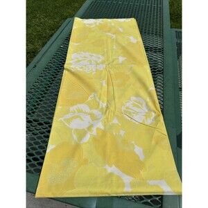 Mid Century Percale Flat Sheet Yellow Floral Accent Twin